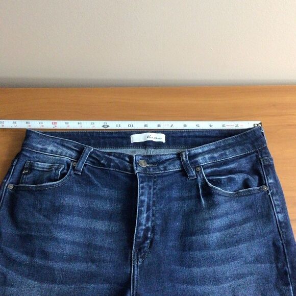 Women’s KanCan Dark Wash Distressed‎ High Rise Skinny Jeans Size XL - Picture 4 of 8